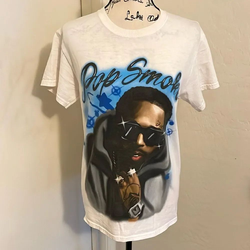 Pop Smoke Musician White Graphic Shirt